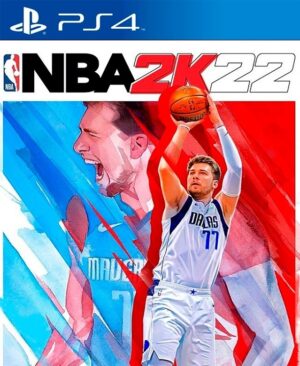 Captura de pantalla de NBA 2K22 mostrando un partido intenso entre dos equipos de la NBA en un estadio realista.