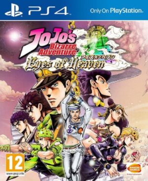 Portada de JoJo's Bizarre Adventure: Eyes of Heaven para PS4, mostrando a los principales personajes en acción