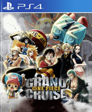 Portada de One Piece: Grand Cruise para PS4, mostrando a la tripulación del Sombrero de Paja en el barco Thousand Sunny.