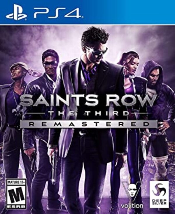 Personajes principales de Saints Row: The Third Remastered posando frente a la ciudad de Steelport.