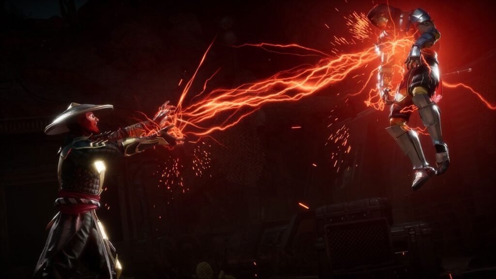 Mortal Kombat 11 para PS4 y PS5, videojuego digital de lucha con personajes clásicos y combates intensos.