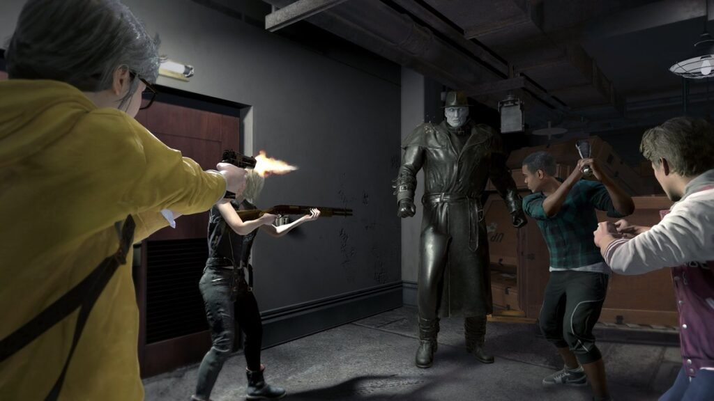 Leon S. Kennedy en Resident Evil 2 Remake para PlayStation 5 durante el brote zombi de Raccoon City