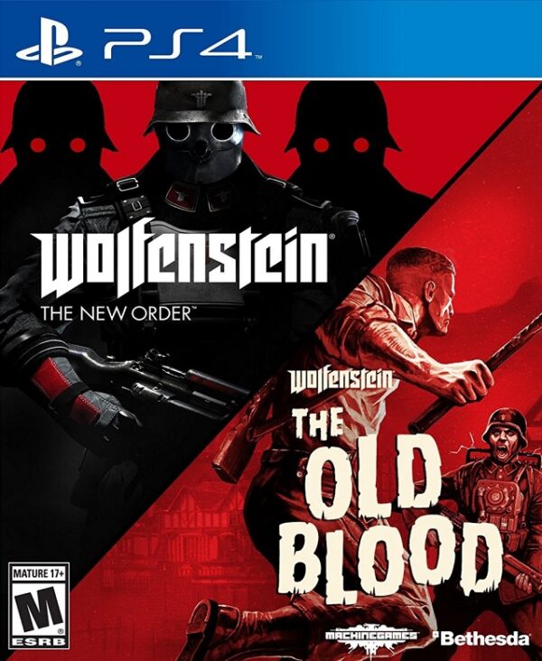 Portada del juego Wolfenstein The Two Pack para PlayStation 4.