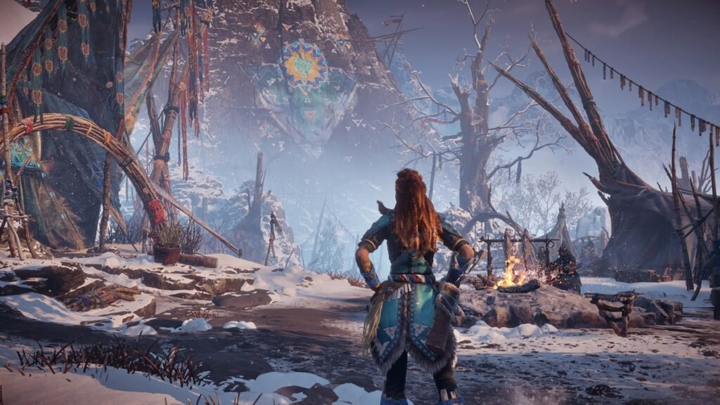 Aloy en Horizon Zero Dawn, juego de mundo abierto compatible con PS5.