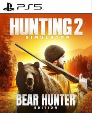 Imagen de Hunting Simulator 2 Bear Hunter Edition para PS5 con cazador apuntando en un bosque nevado