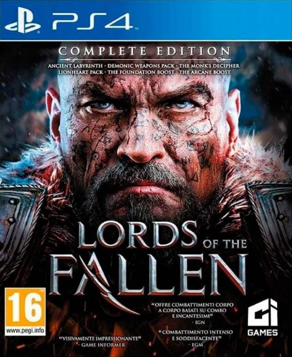 Lords of the Fallen Complete Edition para PS4 y PS5, incluye todo el contenido adicional.