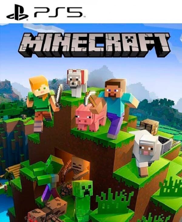 Minecraft para PS5 Retro (Latino) con gráficos mejorados y mundo abierto.