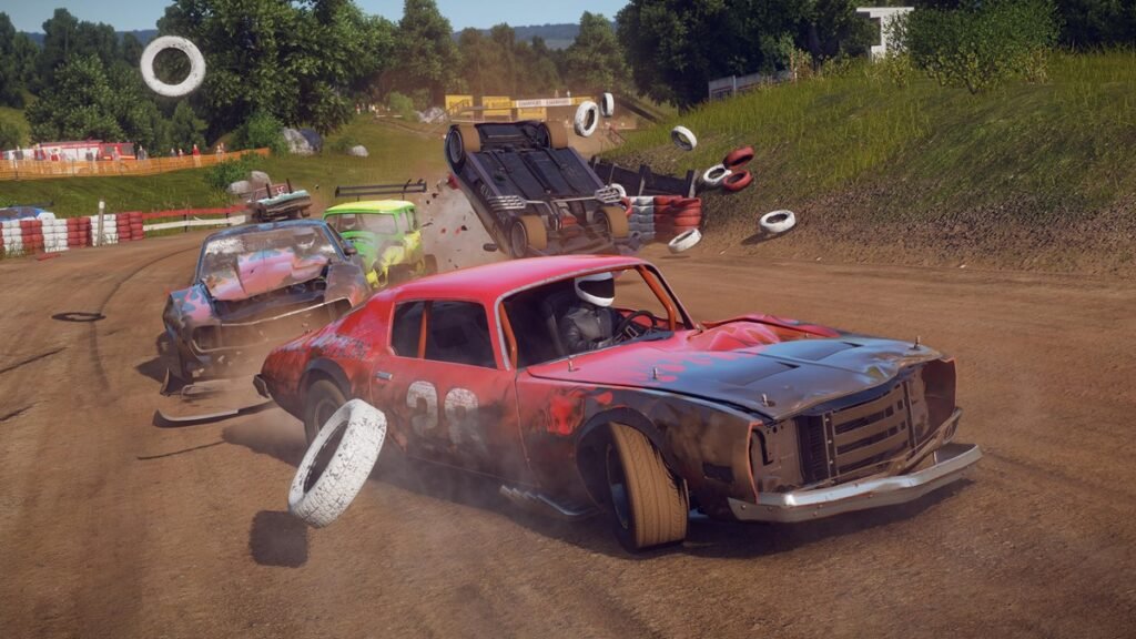 Gameplay de Wreckfest PS5 con choques y autos de competición