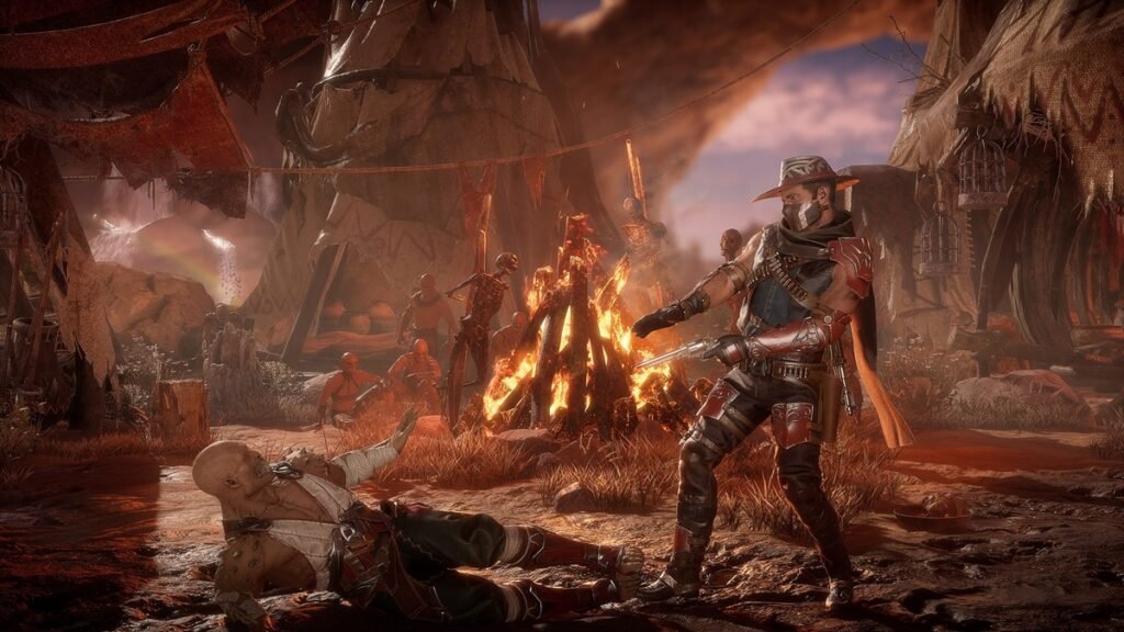 Gameplay de Mortal Kombat 11 para PS4 y PS5 con combates intensos, ataques especiales y gráficos detallados.