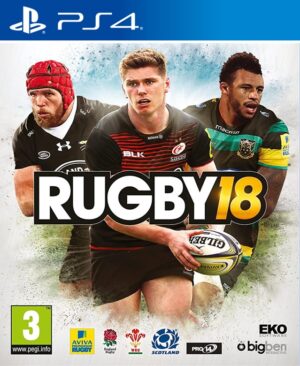 Carátula Rugby 18 PS4 juego de simulación deportiva con licencia oficial