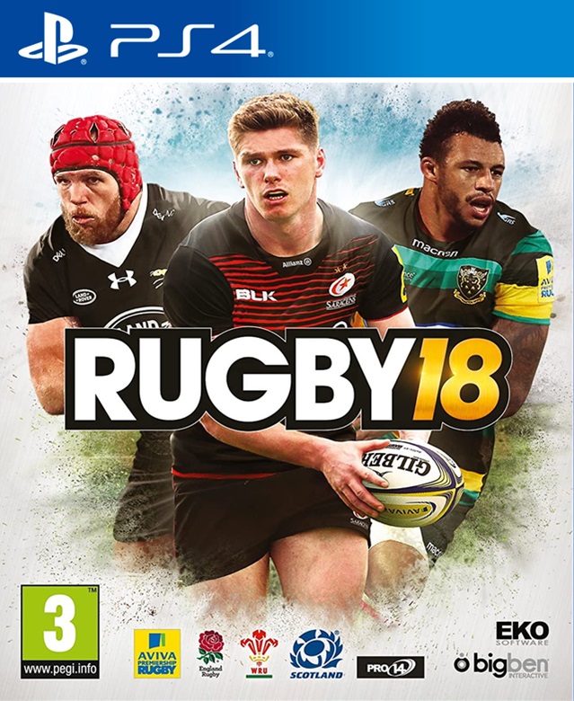 Carátula Rugby 18 PS4 juego de simulación deportiva con licencia oficial