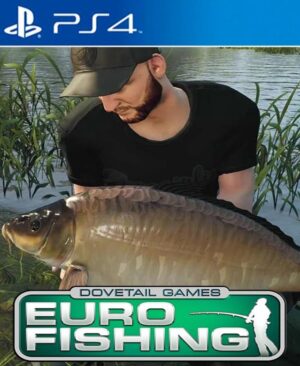 Portada de Euro Fishing para PS4, mostrando una experiencia realista de pesca deportiva en lagos europeos.