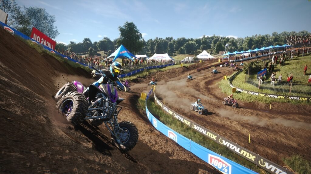Gameplay de MX vs ATV Legends en PlayStation 5 con carreras de motocross, saltos extremos y circuitos todoterreno.