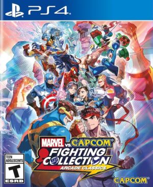 Captura de pantalla de Marvel vs. Capcom Fighting Collection: Arcade Classics mostrando una pelea entre personajes de Marvel y Capcom