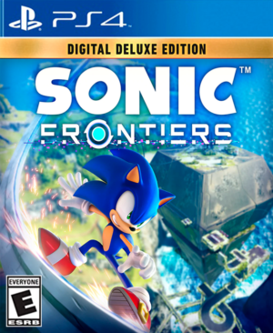 Portada de Sonic Frontiers Deluxe Edition para PS4 y PS5 mostrando a Sonic en las Islas Starfall.