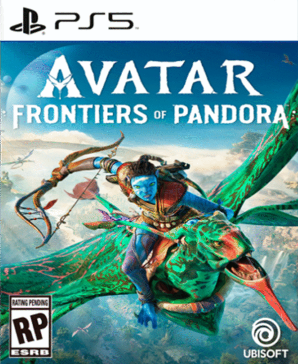Imagen promocional de Avatar Frontiers of Pandora para PS5 con Na’vi volando sobre un banshee