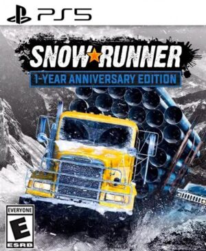 Camión de carga atravesando un río fangoso en el juego SnowRunner para PS5.
