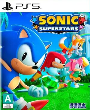 Portada oficial del videojuego Sonic Superstars para PlayStation 5.