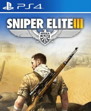 Karl Fairburne de Sniper Elite 3 con su rifle en el desierto del Norte de África.